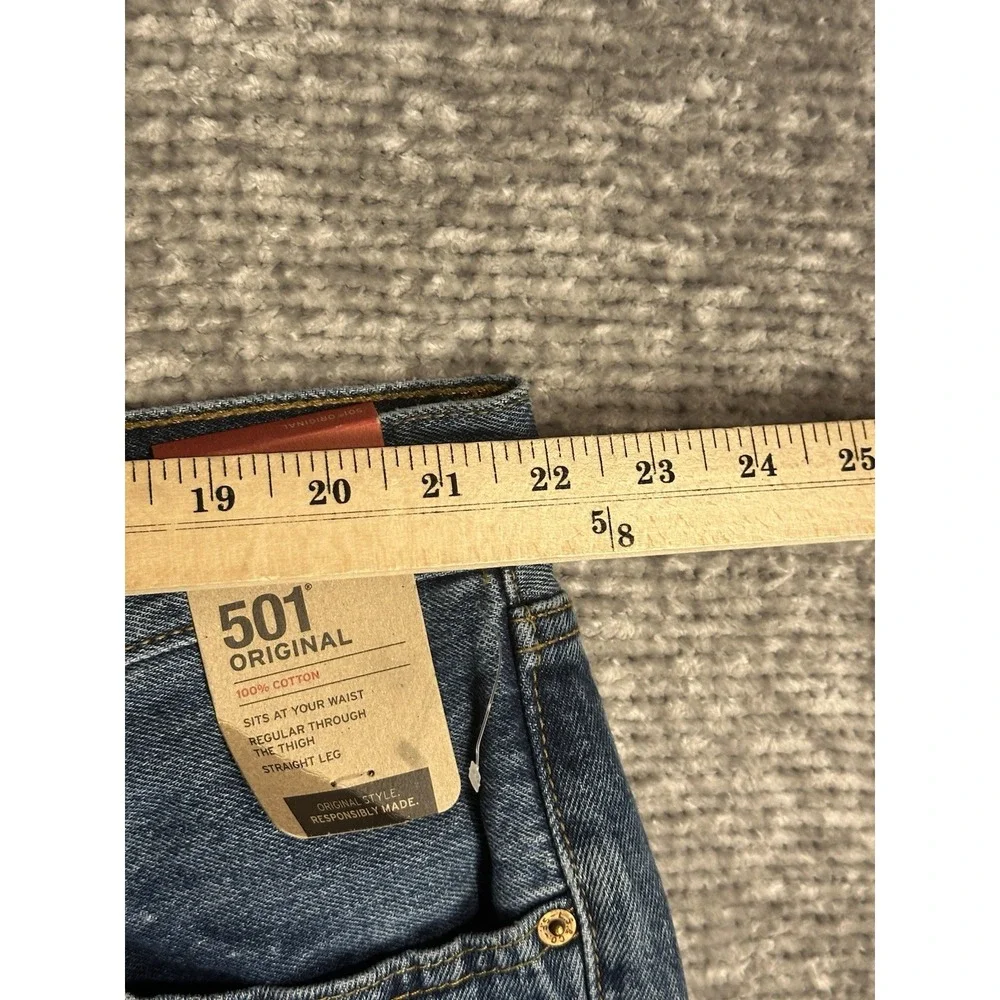Levi's 501 Jeans Mens 44x30 Blue Denim Button Fly Original Fit Straight Leg NWT
